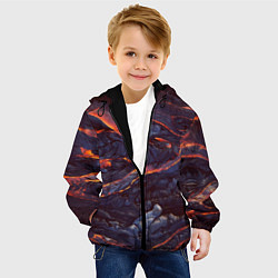 Куртка с капюшоном детская Лавовые реки, цвет: 3D-черный — фото 2