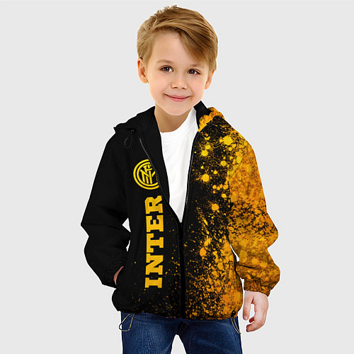 Детская куртка Inter - gold gradient по-вертикали / 3D-Черный – фото 4