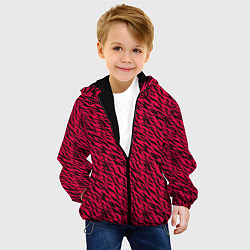 Куртка с капюшоном детская Яркий чёрно-розовый шкура, цвет: 3D-черный — фото 2