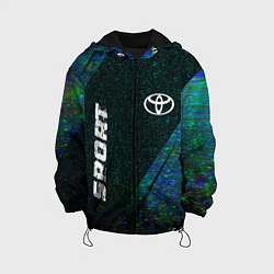 Куртка с капюшоном детская Toyota sport glitch blue, цвет: 3D-черный