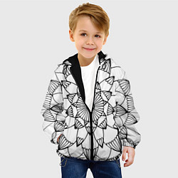 Куртка с капюшоном детская Мандала узор ракушка, цвет: 3D-черный — фото 2