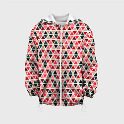 Детская куртка Бирюзово-розовый геометричный треугольники