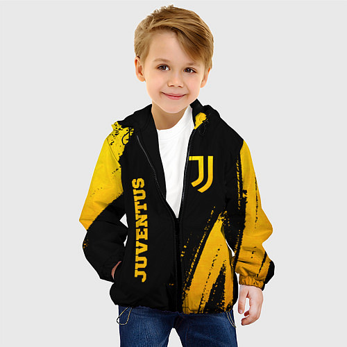 Детская куртка Juventus - gold gradient вертикально / 3D-Черный – фото 4