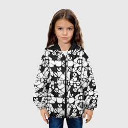 Куртка с капюшоном детская Абстрактный узор из кругов и овалов, цвет: 3D-черный — фото 2