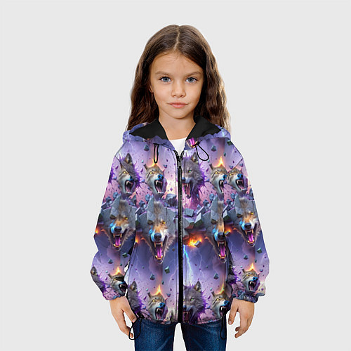 Детская куртка Волки и молнии / 3D-Черный – фото 3