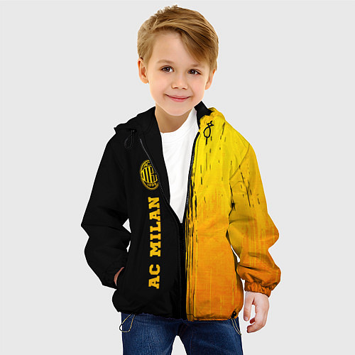 Детская куртка AC Milan - gold gradient по-вертикали / 3D-Черный – фото 4