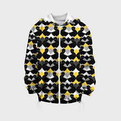 Детская куртка Желто черный с белым геометрический узор