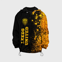 Куртка с капюшоном детская Leeds United - gold gradient по-вертикали, цвет: 3D-черный