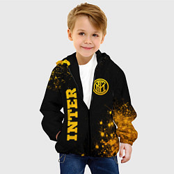Куртка с капюшоном детская Inter - gold gradient вертикально, цвет: 3D-черный — фото 2