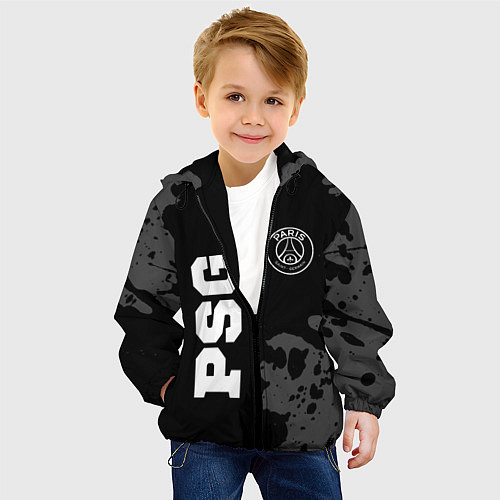 Детская куртка PSG sport на темном фоне вертикально / 3D-Черный – фото 4