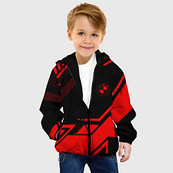 Куртка с капюшоном детская BMW geometry sport red, цвет: 3D-черный — фото 2