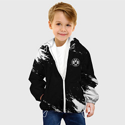 Куртка с капюшоном детская Borussia краски чёрно белый, цвет: 3D-белый — фото 2