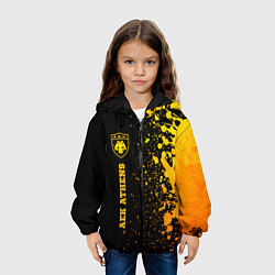 Куртка с капюшоном детская AEK Athens - gold gradient по-вертикали, цвет: 3D-черный — фото 2