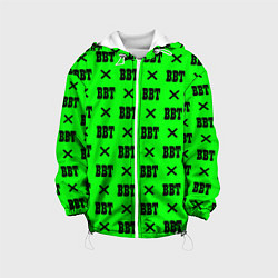 Куртка с капюшоном детская BBT logo green steel, цвет: 3D-белый