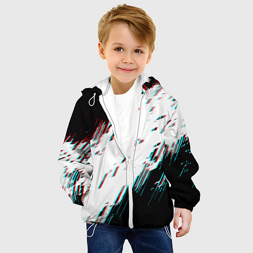 Детская куртка Glitch effect / 3D-Белый – фото 4
