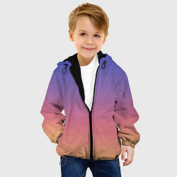 Куртка с капюшоном детская Эффект рассвета градиентом с кристаллизацией, цвет: 3D-черный — фото 2