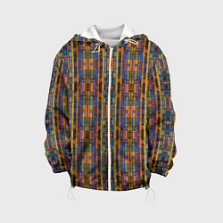 Куртка с капюшоном детская Полоски африканские яркие, цвет: 3D-белый