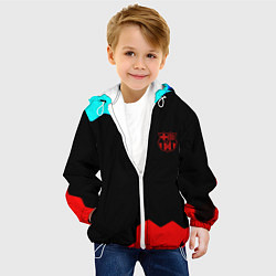 Куртка с капюшоном детская Barcelona спортивный кибер стиль, цвет: 3D-белый — фото 2