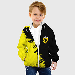 Куртка с капюшоном детская AEK sport color yellow, цвет: 3D-белый — фото 2