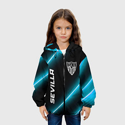 Куртка с капюшоном детская Sevilla неоновые лампы, цвет: 3D-черный — фото 2