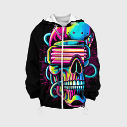 Детская куртка Cyber skull - ai art neon