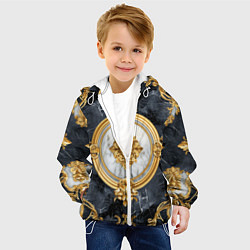 Куртка с капюшоном детская Классические узоры лакшери текстура, цвет: 3D-белый — фото 2