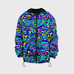 Куртка с капюшоном детская Psychedelic multicolored pattern, цвет: 3D-черный