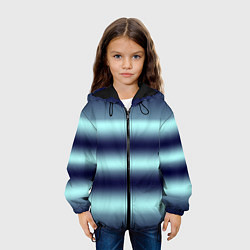 Куртка с капюшоном детская Полосы градиент, цвет: 3D-черный — фото 2