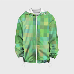 Детская куртка Пиксели в зеленом