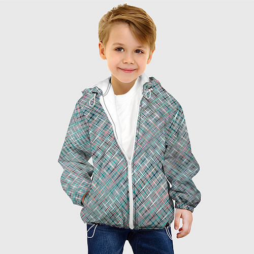 Детская куртка Светлый серо-голубой текстурированный / 3D-Белый – фото 4