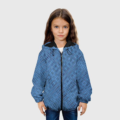 Детская куртка Тёмно-голубой текстурированный / 3D-Черный – фото 3