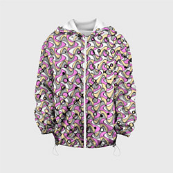 Детская куртка Абстрактный узор серо-розовый