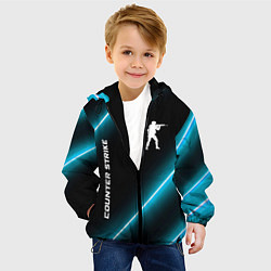 Куртка с капюшоном детская Counter Strike неоновые лампы, цвет: 3D-черный — фото 2