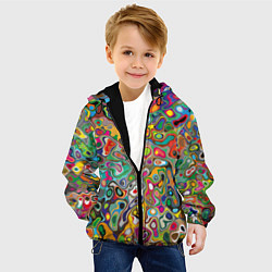 Куртка с капюшоном детская Абстрактные пятна, цвет: 3D-черный — фото 2