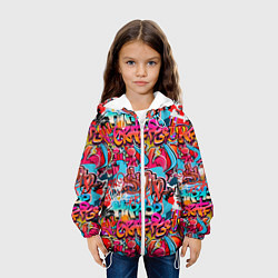 Куртка с капюшоном детская Hip hop graffiti pattern, цвет: 3D-белый — фото 2