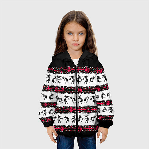 Детская куртка Кокопелли индейцев хайда / 3D-Черный – фото 3