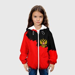 Куртка с капюшоном детская Россия красные краски, цвет: 3D-белый — фото 2