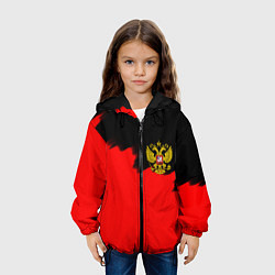 Куртка с капюшоном детская Россия красные краски, цвет: 3D-черный — фото 2