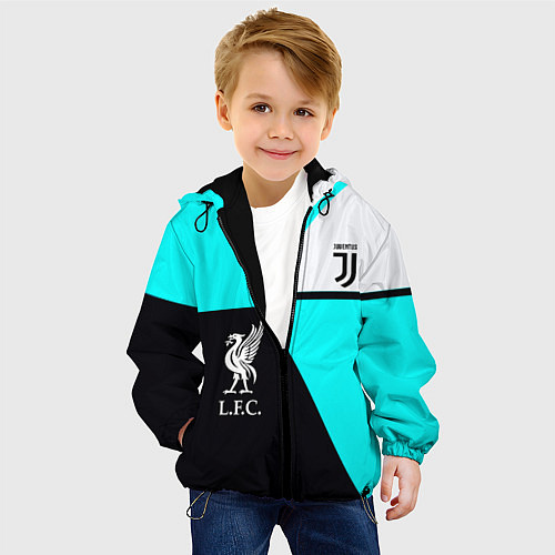 Детская куртка Juventus x Liverpool geometry / 3D-Черный – фото 4