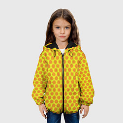 Куртка с капюшоном детская Паттерн щитовой, цвет: 3D-черный — фото 2