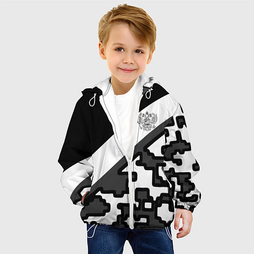 Детская куртка Россия камуфляж текстура / 3D-Белый – фото 4