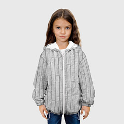 Куртка с капюшоном детская Текстура серого камня, цвет: 3D-белый — фото 2