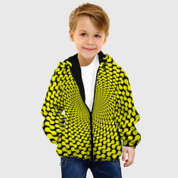 Куртка с капюшоном детская Ядовитая геометрическая иллюзия, цвет: 3D-черный — фото 2