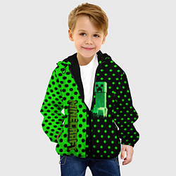 Куртка с капюшоном детская Minecraft creeper pattern, цвет: 3D-черный — фото 2
