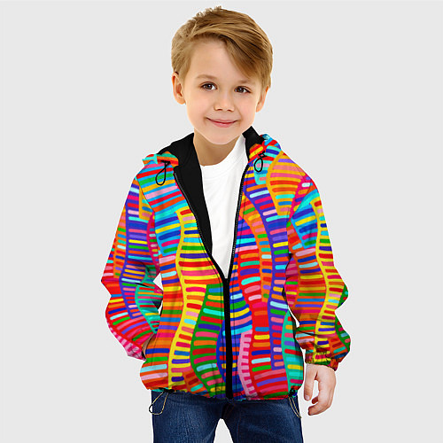 Детская куртка Абстрактная полноцветная живопись / 3D-Черный – фото 4