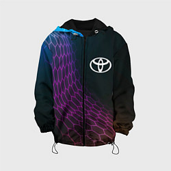 Куртка с капюшоном детская Toyota neon hexagon, цвет: 3D-черный
