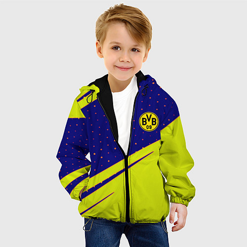 Детская куртка Borussia logo geometry / 3D-Черный – фото 4