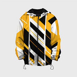 Детская куртка Black and yellow stripes on a white background