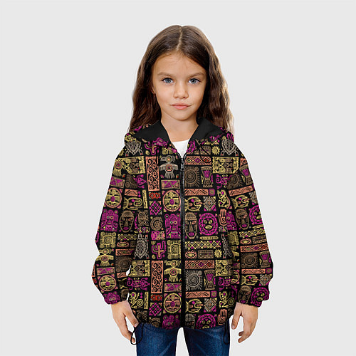 Детская куртка Африка - этнический орнамент / 3D-Черный – фото 3