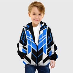 Куртка с капюшоном детская Blue and black stripes on a white background, цвет: 3D-черный — фото 2